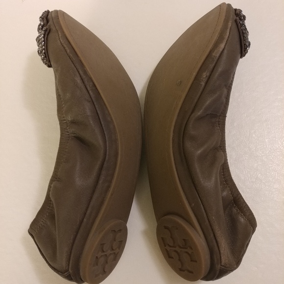 Tory Burch Eddie Flats w/Rhinestone Bow - Picture 5 of 8